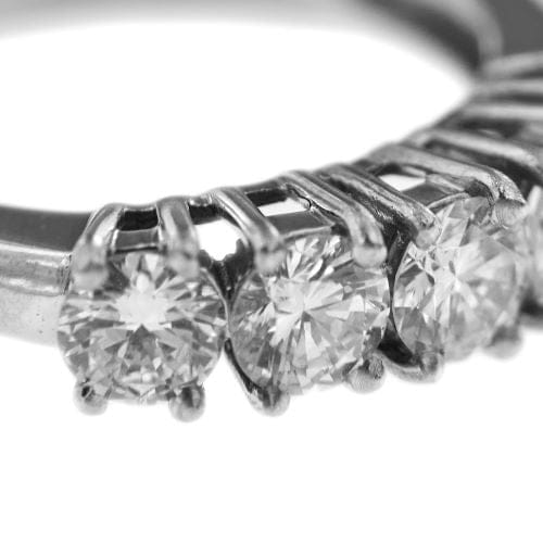 Bague 54 Bague rivière - Anneau 5 diamants en or blanc 18 kt 58 Facettes 49