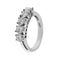 Bague 54 Bague rivière - Anneau 5 diamants en or blanc 18 kt 58 Facettes 49