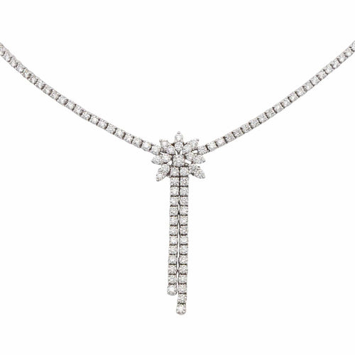 Collier Collier rivière en or blanc 18 carats serti de diamants 58 Facettes 4901432CN
