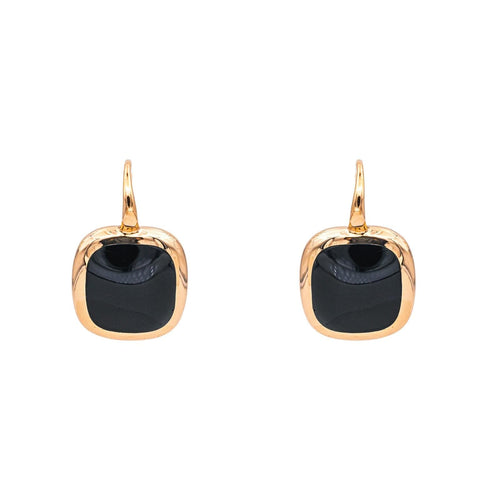 Boucles d'oreilles Boucles d’oreilles dormeuses en or rose 18 carats et onyx 58 Facettes 4911336RV