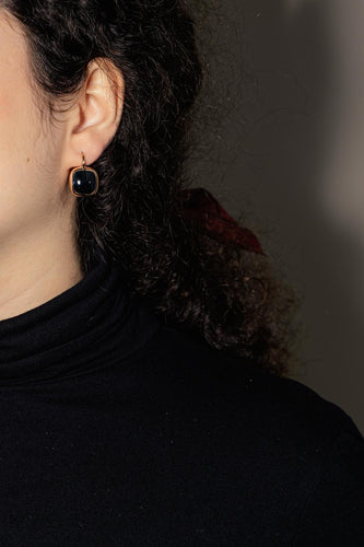 Boucles d'oreilles Boucles d’oreilles dormeuses en or rose 18 carats et onyx 58 Facettes 4911336RV