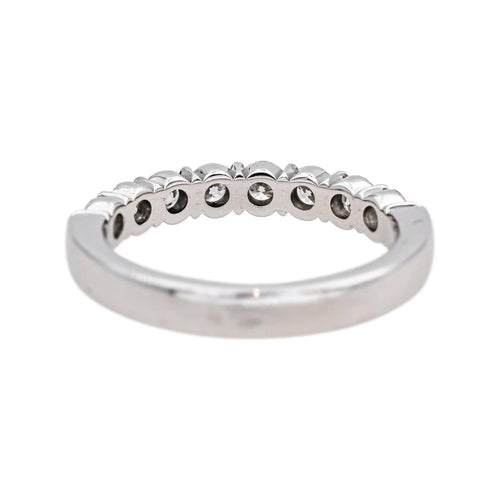 Bague 47 Bague demi-alliance en platine 950 sertie de diamants 58 Facettes 4913272CN