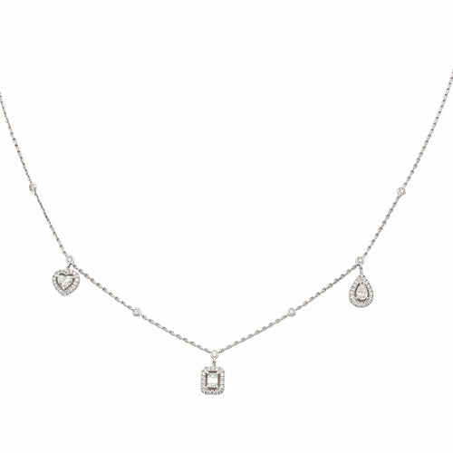 Collier Messika My Twin Trio - Collier en or blanc 18 carats et diamants 58 Facettes 4914822RV