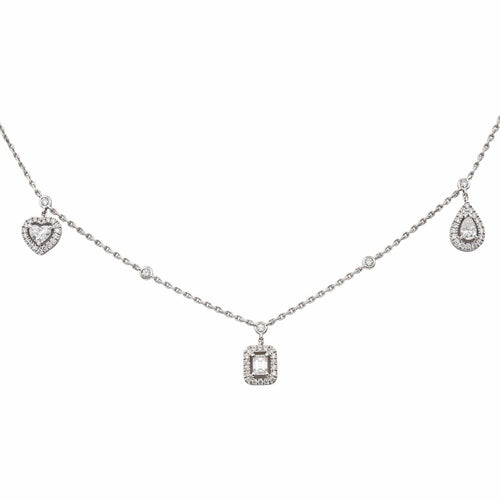 Collier Messika My Twin Trio - Collier en or blanc 18 carats et diamants 58 Facettes 4914822RV