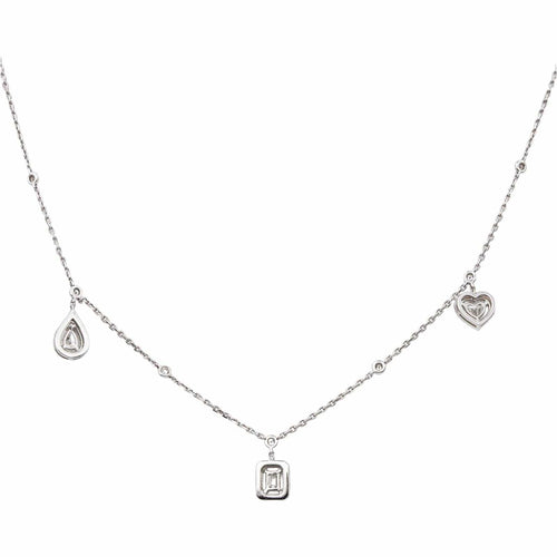Collier Messika My Twin Trio - Collier en or blanc 18 carats et diamants 58 Facettes 4914822RV