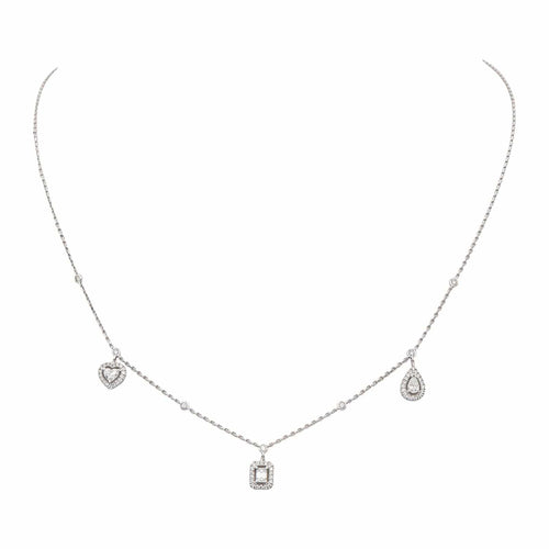 Collier Messika My Twin Trio - Collier en or blanc 18 carats et diamants 58 Facettes 4914822RV