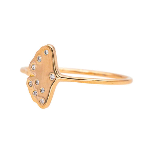 Bague 51 Ginette NY - Bague Gingko en or rose et diamants 58 Facettes 4915169RV