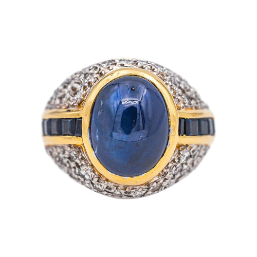 Bague 49 Bague en or blanc et jaune 18 carats avec saphirs et diamants 58 Facettes 4931993CN