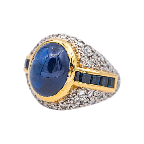 Bague 49 Bague en or blanc et jaune 18 carats avec saphirs et diamants 58 Facettes 4931993CN