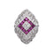 Bague 53 Bague marquise en platine 950 sertie de rubis et diamants 58 Facettes 4931994CN