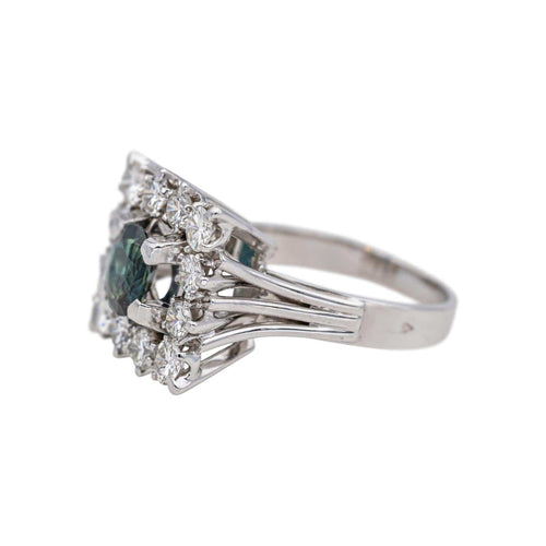 Bague 57 Bague Or blanc Saphir, Diamant 58 Facettes 4931995CN