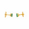 Boucles d'oreilles Boucles d’oreilles puces en or jaune 18 carats et émeraudes 58 Facettes 4931996CN