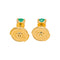 Boucles d'oreilles Boucles d’oreilles puces en or jaune 18 carats et émeraudes 58 Facettes 4931996CN