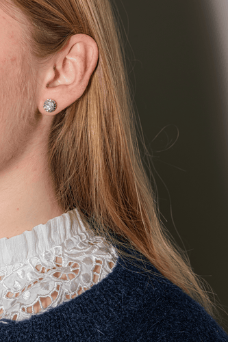 Boucles d'oreilles Boucles d’oreilles puces en or blanc 18 carats et diamants 58 Facettes 4936104CN