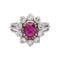 Bague 55 Bague Marguerite Or blanc Rubis, Diamant 58 Facettes 4936107CN