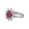 Bague 55 Bague Marguerite Or blanc Rubis, Diamant 58 Facettes 4936107CN
