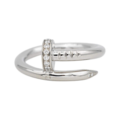 Bague 52 Cartier Juste un Clou - Bague en or blanc 18 carats et diamants 58 Facettes 4944090RV