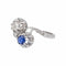 Bague 53 Bague toi et moi en or blanc 18 carats avec diamants et saphir 58 Facettes 4951644CN