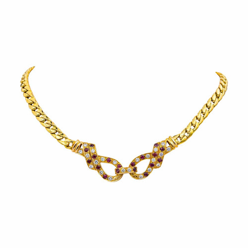 Collier Collier Or jaune Diamant, Rubis 58 Facettes 4951645CN