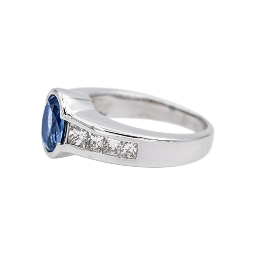 Bague 57 Bague en or blanc 18 carats au saphir et diamants 58 Facettes 4951646CN