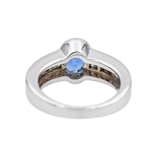 Bague 57 Bague en or blanc 18 carats au saphir et diamants 58 Facettes 4951646CN