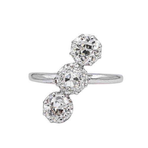 Bague 49 Bague trilogie en platine 950 sertie de 3 diamants 58 Facettes 4951650CN