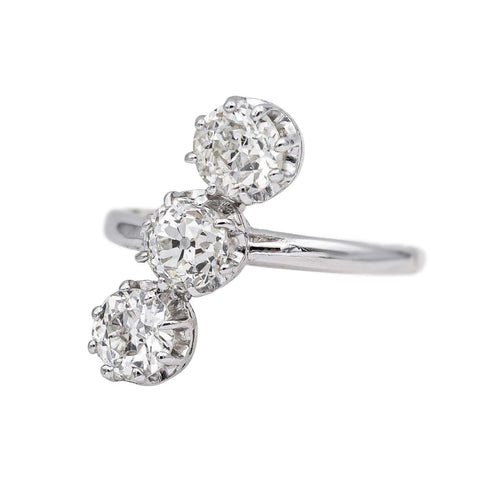Bague 49 Bague trilogie en platine 950 sertie de 3 diamants 58 Facettes 4951650CN