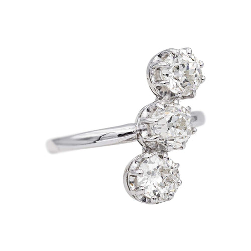 Bague 49 Bague trilogie en platine 950 sertie de 3 diamants 58 Facettes 4951650CN