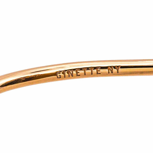 Bague 53 Ginette NY Ever - Bague disque en or rose 18 carats et œil de tigre 58 Facettes 4970140RV