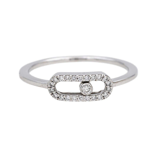 Bague 51 Messika Move Uno - Bague pavée en or blanc et diamants 58 Facettes 4993415CN
