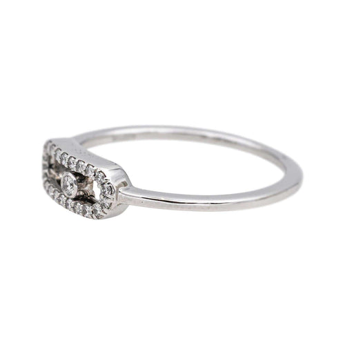 Bague 51 Messika Move Uno - Bague pavée en or blanc et diamants 58 Facettes 4993415CN