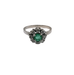 Ring 55 Pompadour Ring 18k White Gold, Emerald, Diamonds 58 Facettes 8-GS30687-03