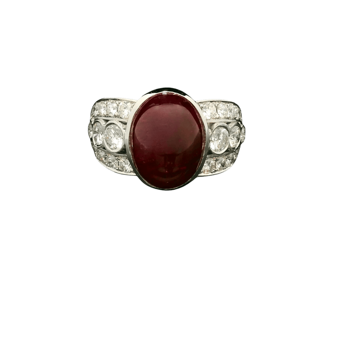 Bague 50.5 Bague Rubis Cabochon 58 Facettes