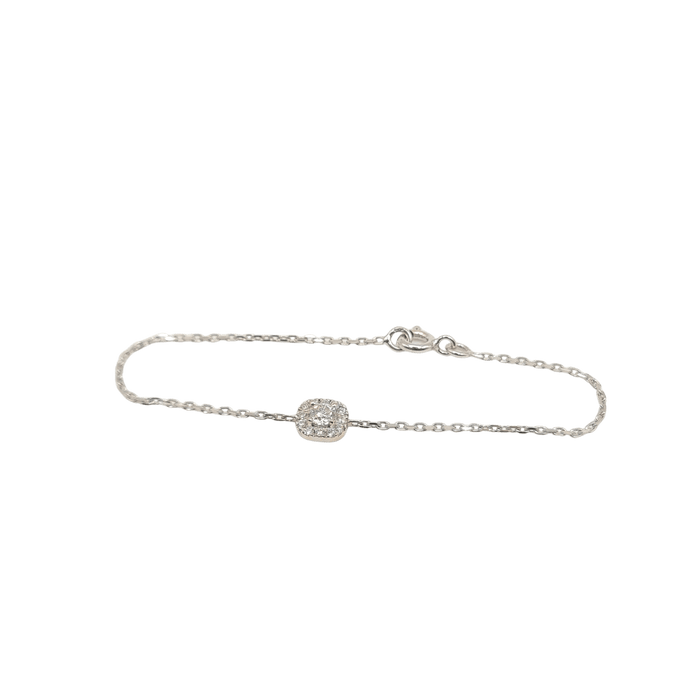 Bracelet Bracelet or blanc serti de diamants naturels 58 Facettes