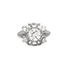 Ring 52 Dome ring in platinum, white gold and diamonds 58 Facettes