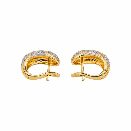 Boucles d'oreilles Boucles d'oreilles en or jaune et or blanc 18 carats, diamants 58 Facettes 5004223CN