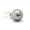 Bague 54 Bague solitaire perle de Tahiti en or blanc 18 carats 58 Facettes