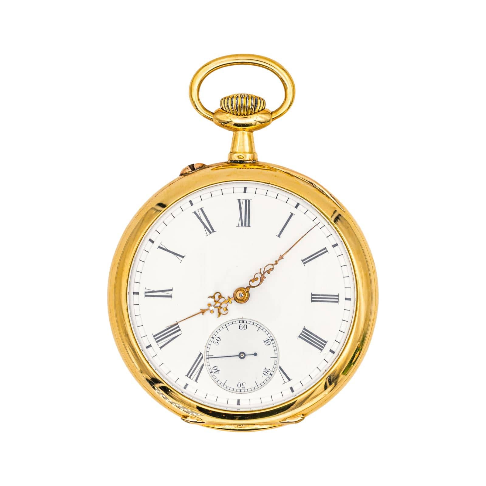 Montre gousset dorée à piles motifs Montre gousset dorée à piles motifs