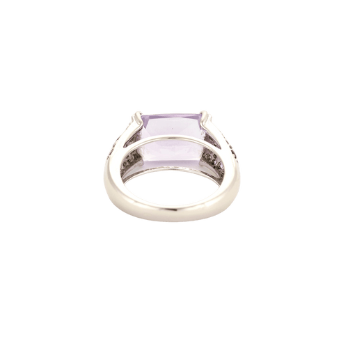 Bague 51 Bague sertie d’améthyste en or blanc 18 carats et diamants 58 Facettes BO/240023