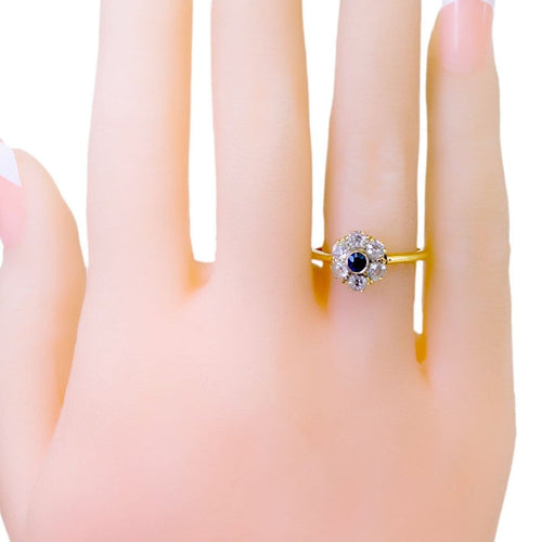 Bague 54 Bague marguerite en or 18 ct avec saphir et diamants 58 Facettes F08ACFC2E67A42D297C9E07EEDF941FB