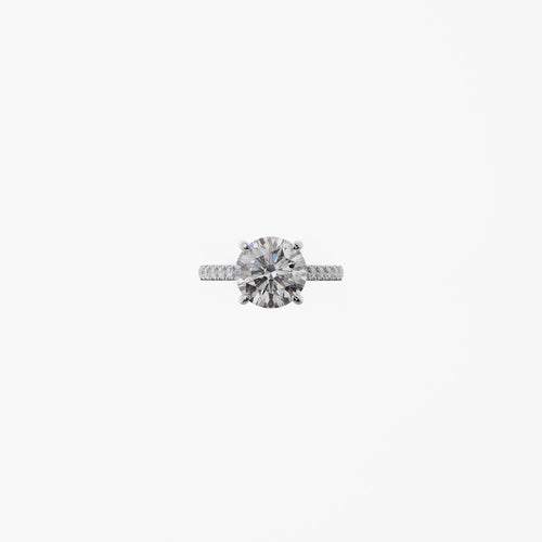 Bague 48 Bague Sur-Mesure Solitaire Pavé Diamant 3,00cts 58 Facettes