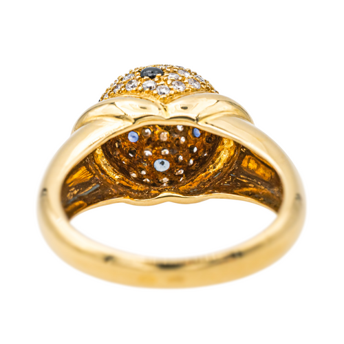 Bague 56 Bague en or jaune 18 carats avec saphirs et diamants 58 Facettes 577641GD