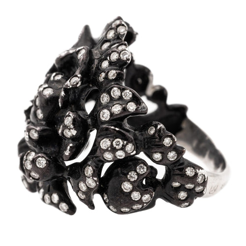 Bague 51 Repossi Nérée - Bague en or noir 18 carats et diamants 58 Facettes 577670GD