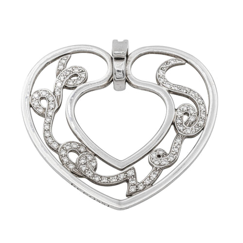 Pendentif Repossi Love - Pendentif cœur en or blanc et diamants 58 Facettes 577672GD