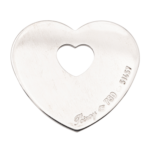 Pendentif Poiray - Pendentif cœur en or blanc 18 carats 58 Facettes 577832CN