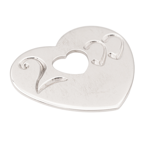 Pendentif Poiray - Pendentif cœur en or blanc 18 carats 58 Facettes 577832CN