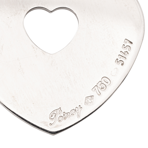 Pendentif Poiray - Pendentif cœur en or blanc 18 carats 58 Facettes 577832CN