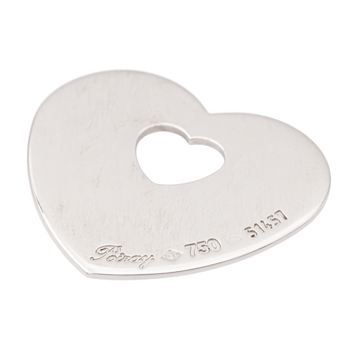 Pendentif Poiray - Pendentif cœur en or blanc 18 carats 58 Facettes 577832CN