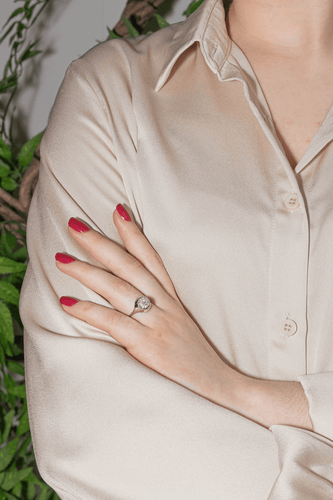 Bague 54 Bague en or blanc 18 carats avec diamants taille brillant 58 Facettes 577951CN