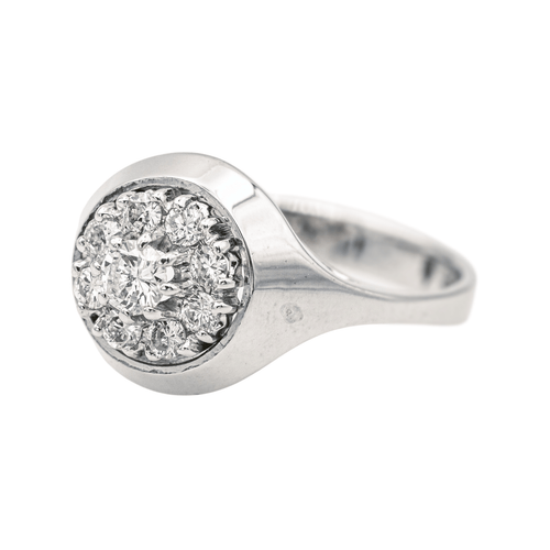 Bague 54 Bague en or blanc 18 carats avec diamants taille brillant 58 Facettes 577951CN